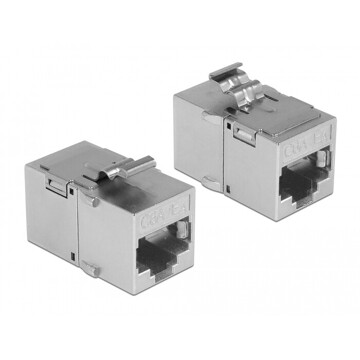 Moduł Keystone z gniazdem RJ45 do gniazda RJ45 Cat.6A metal Delock 86408