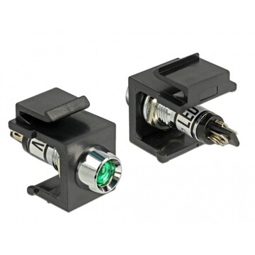 Moduł Keystone LED zielony 6V czarny Delock 86456