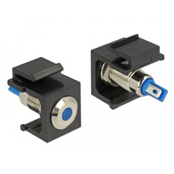 Moduł Keystone LED niebieski płaski 6V czarny Delock 86461