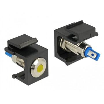 Moduł Keystone LED żółty płaski 6V czarny Delock 86462