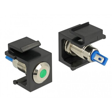 Moduł Keystone LED zielony płaski 6V czarny Delock 86463