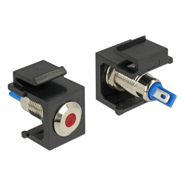 Moduł Keystone LED czerwony płaski 6V czarny Delock 86464