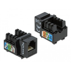 Moduł Keystone z gniazdem RJ12 do LSA Cat.3 UTP czarny Delock 86468