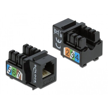 Moduł Keystone z gniazdem RJ12 do LSA Cat.3 UTP czarny Delock 86468