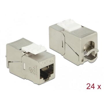 Moduł Keystone z gniazdem RJ45 do LSA Cat.6A STP kompaktowy 24 sztuki Delock 86479
