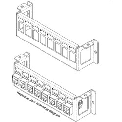 Panel montażowy Keystone 8-portowy powierzchniowy poziomy Delock 86516