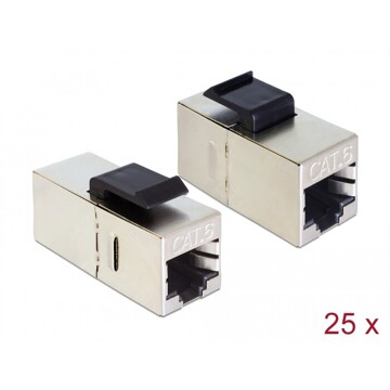 Moduł Keystone z gniazdem RJ45 do gniazda RJ45 Cat.6 compact 25 sztuk Delock 86626