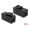 Moduł Keystone z gniazdem RJ45 do gniazda RJ45 Cat.6 UTP czarny 25 sztuk Delock 86629