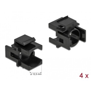 Osłona Keystone czarna z otworem 12.5 mm 4 sztuki Delock 86738