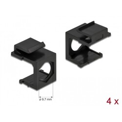 Osłona Keystone czarna z otworem 9.7 mm 4 sztuki Delock 86739