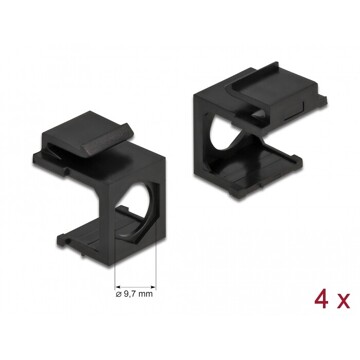Osłona Keystone czarna z otworem 9.7 mm 4 sztuki Delock 86739