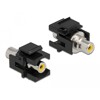 Moduł Keystone RCA wtyk żeński do RCA wtyk żeńskiego żółty/czarny Delock 86740