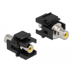 Moduł Keystone RCA wtyk żeński do RCA wtyk żeńskiego żółty/czarny Delock 86740