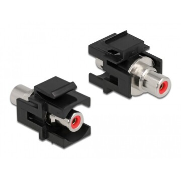 Moduł Keystone RCA wtyk żeński do RCA wtyk żeńskiego czerwony/czarny Delock 86741