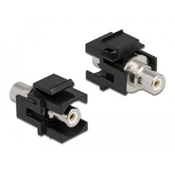 Moduł Keystone RCA wtyk żeński do RCA wtyk żeńskiego biały/czarny Delock 86742