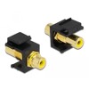 Moduł Keystone RCA wtyk żeński do RCA wtyk żeńskiego pozłacany żółty/czarny Delock 86743