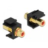 Moduł Keystone RCA wtyk żeński do RCA wtyk żeńskiego pozłacany czerwony/czarny Delock 86744