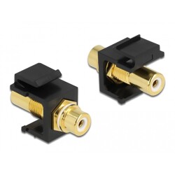 Moduł Keystone RCA wtyk żeński do RCA wtyk żeńskiego pozłacany biały/czarny Delock 86746