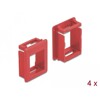 Uchwyt Keystone do skrzynek 4 sztuki czerwony Delock 86762