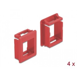 Uchwyt Keystone do skrzynek 4 sztuki czerwony Delock 86762