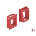 Uchwyt Keystone do skrzynek 4 sztuki czerwony Delock 86762