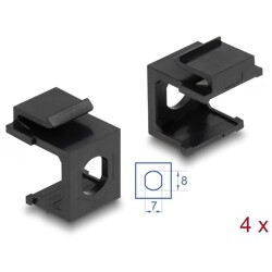 Osłona Keystone czarna z otworem 8.0 mm 4 sztuki Delock 86810