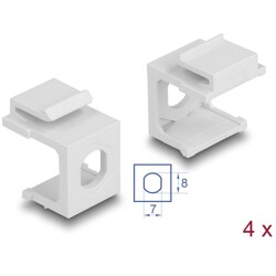 Osłona Keystone biała z otworem 8.0 mm 4 sztuki Delock 86819