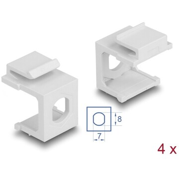 Osłona Keystone biała z otworem 8.0 mm 4 sztuki Delock 86819