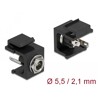 Moduł Keystone DC 5.5 x 2.1 mm wtyk żeński czarny Delock 86849