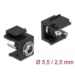 Moduł Keystone DC 5.5 x 2.5 mm wtyk żeński czarny Delock 86850
