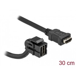 Moduł Keystone HDMI wtyk żeński 110° do HDMI wtyk żeńskiego z przewodem czarny Delock 86853