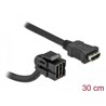 Moduł Keystone HDMI wtyk żeński 110° do HDMI wtyk żeńskiego z przewodem czarny Delock 86853