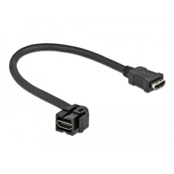 Moduł Keystone HDMI wtyk żeński 110° do HDMI wtyk żeńskiego z przewodem czarny Delock 86853
