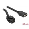 Moduł Keystone HDMI wtyk żeński 250° do HDMI wtyk żeńskiego z przewodem czarny Delock 86854