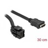 Moduł Keystone HDMI wtyk żeński 250° do HDMI wtyk żeńskiego z przewodem czarny Delock 86854