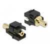 Moduł Keystone stereo jack męski 3.5 mm 3-pin do stereo jack żeński 3.5 mm 3-pin pozłacany czarny Delock 86858