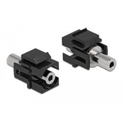 Moduł Keystone stereo jack męski 3.5 mm 3-pin do stereo jack żeński 3.5 mm 3-pin czarny Delock 86859
