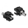 Moduł Keystone stereo jack męski 3.5 mm 3-pin do stereo jack żeński 3.5 mm 3-pin czarny Delock 86859