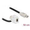 Moduł Keystone mini DisplayPort wtyk żeński 110° do mini DisplayPort wtyk męskiego z przewodem biały Delock 86860