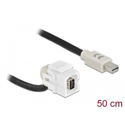 Moduł Keystone mini DisplayPort wtyk żeński 110° do mini DisplayPort wtyk męskiego z przewodem biały Delock 86860