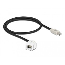 Moduł Keystone mini DisplayPort wtyk żeński 110° do mini DisplayPort wtyk męskiego z przewodem biały Delock 86860