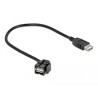 Moduł Keystone USB 2.0 A wtyk żeński 110° do USB 2.0 A wtyk żeńskiego z przewodem czarny Delock 86869
