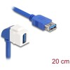 Kabel modułu Keystone USB 5 Gbps Typ-A żeński do USB Typ-A żeńskiego kątowy 90° 20 cm niebieski Delock 86964