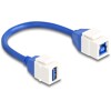 Kabel modułu Keystone USB 5 Gbps Typ-A żeński do USB Typ-B żeńskiego 20 cm niebieski Delock 86970