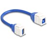 Kabel modułu Keystone USB 5 Gbps Typ-A żeński do USB Typ-B żeńskiego 20 cm niebieski Delock 86970