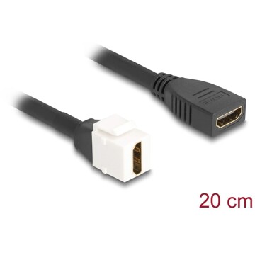 Kabel modułu Keystone HDMI żeńskie do HDMI żeńskiego 8K 60 Hz 20 cm czarny Delock 86973
