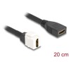 Kabel modułu Keystone HDMI żeńskie do HDMI żeńskiego 8K 60 Hz 20 cm czarny Delock 86973