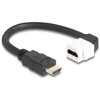 Kabel modułu Keystone HDMI męskie do HDMI żeńskiego kątowy 90° 8K 60 Hz 20 cm czarny Delock 86974