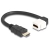 Kabel modułu Keystone HDMI męskie do HDMI żeńskiego kątowy 90° 8K 60 Hz 20 cm czarny Delock 86974