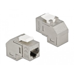 Moduł Keystone z gniazdem RJ45 do gniazda RJ45 Cat.6A kątowy 90° Delock 86997